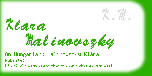 klara malinovszky business card