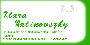 klara malinovszky business card